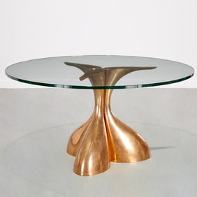 Philippe Hiquily, gilt metal and glass table
