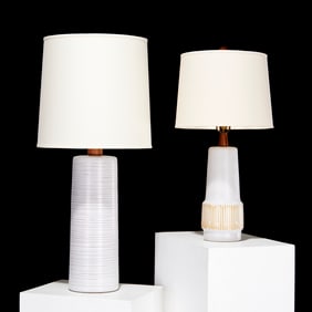 Jane & Gordon Martz, (2) pottery table lamps
