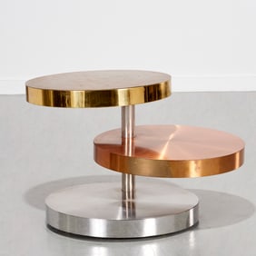 Lorin Marsh, mixed metal swivel cocktail table