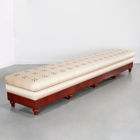 Alberto Pinto sourced silk upholstered banquette