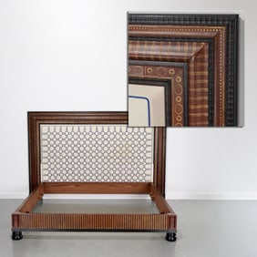 Alberto Pinto sourced tooled leather bed