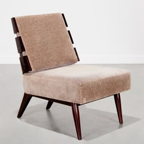 T.H. Robsjohn-Gibbings, walnut slat back chair