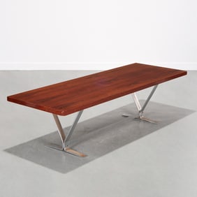 Georg Thams, rosewood and steel coffee table