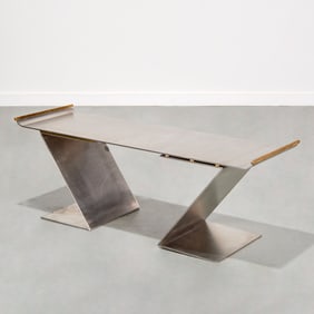 Maria Pergay (style), steel and bronze bench, 1992