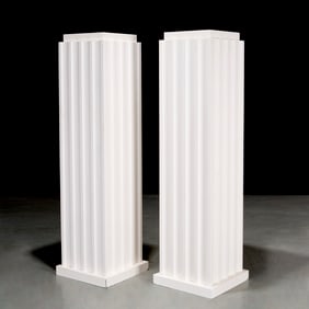 Pair Alberto Pinto sourced plaster pedestals