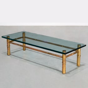 T.H. Robsjohn-Gibbings, custom brass coffee table