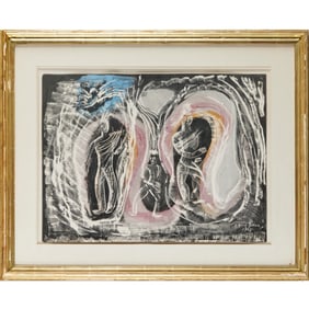 Irene Rice Pereira, mixed media on paper, 1968