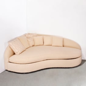 Alberto Pinto sourced mohair corner love seat