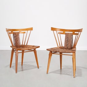 Edmond Spence, mahogany and rush chairs