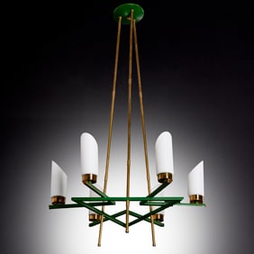 Stilnovo (style), Italian enameled chandelier
