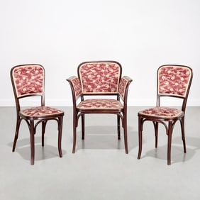Otto Wagner for Thonet, (3) bentwood chairs