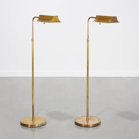 Florian Schulz (style), pair brass reading lamps