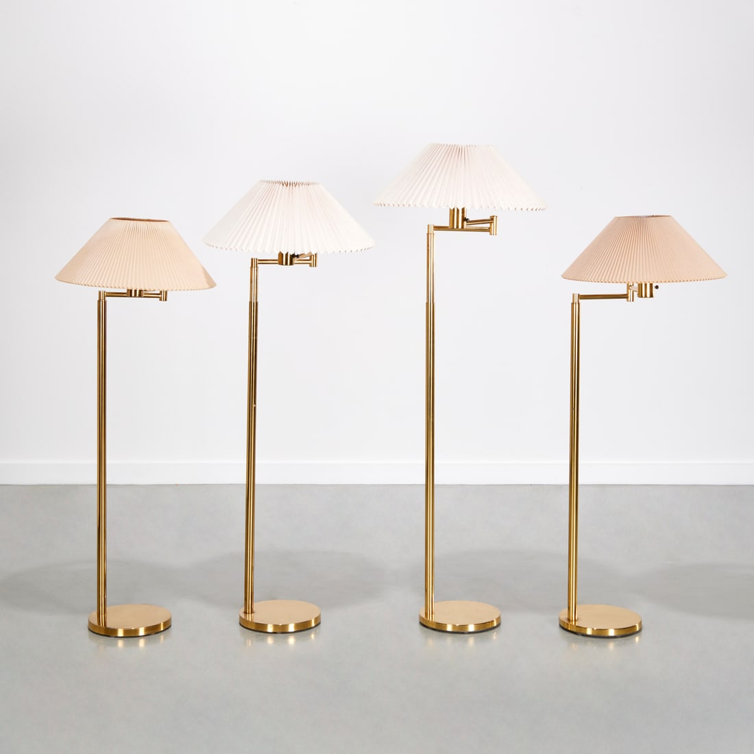 Koch & Lowy, set (4) brass articulated floor lamps (1 of 8)