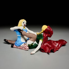 Contemporary School, papier mache sculpture