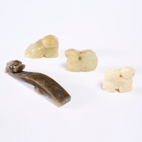 Group (4) Chinese jade carvings