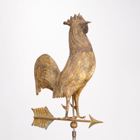 Large American copper & zinc rooster weathervane