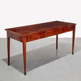 George III inlaid mahogany serving table