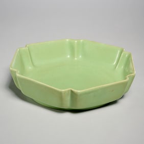 Antique Chinese monochrome celadon glazed dish