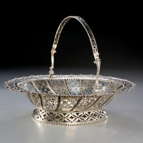 George III silver reticulated basket, ex museum