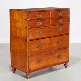 Irish Victorian brass mounted campaign chest
