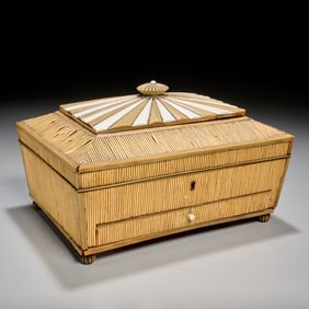 Regency Anglo-Indian quillwork sewing box