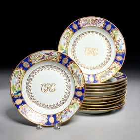 Set (12) Chinese Export style porcelain plates