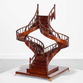 Maitland-Smith mahogany double staircase model