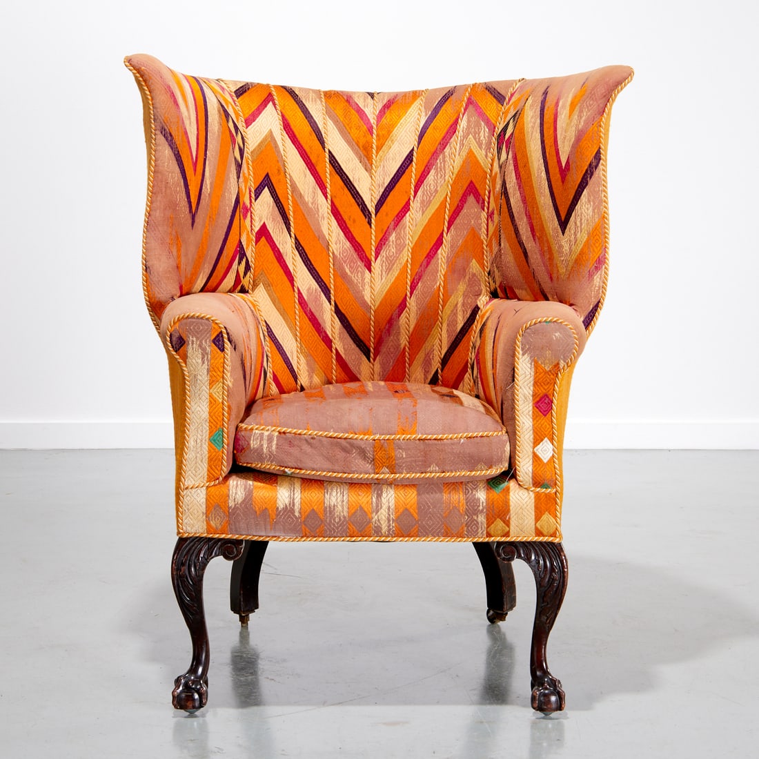 Antique Chippendale style "Phulkari" wing chair (1 of 7)