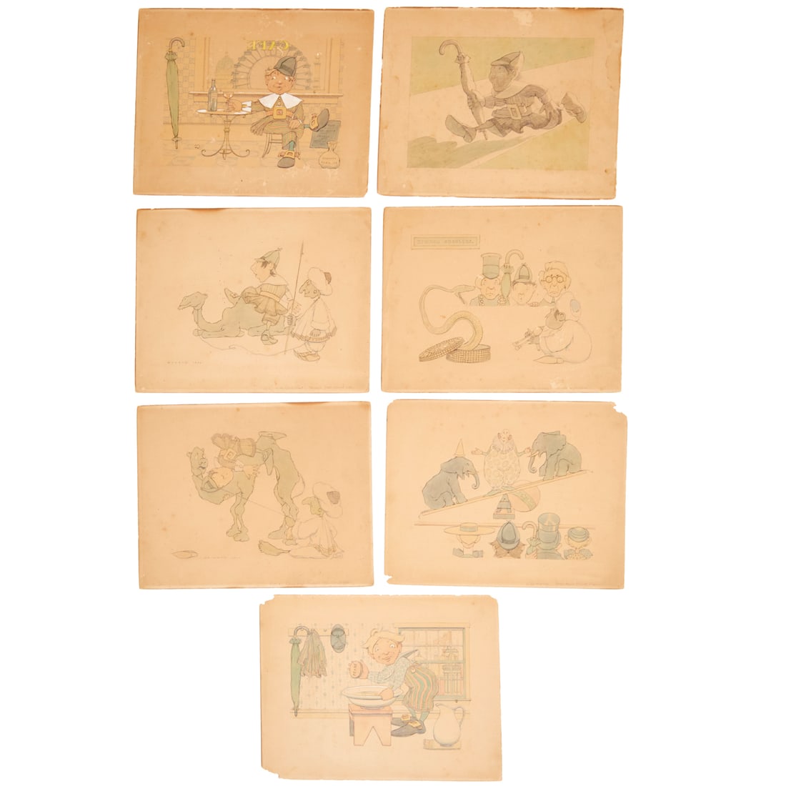 Maxfield Parrish, (7) original illustrations (1 of 6)