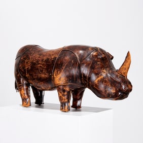 Abercrombie & Fitch Omersa leather rhino ottoman
