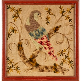 Antique American stumpwork picture