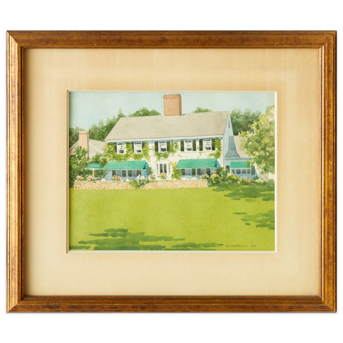 Charles Baskerville, Brooke Astor house portrait: Charles Baskerville, Brooke Astor house portrait, Charles Baskerville (American, 1896-1994), Brooke Astor's Estate on Mount Desert Island, Maine, watercolor on paper, 1979, signed and dated lower righ