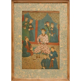 Persian School, large gouache on paper