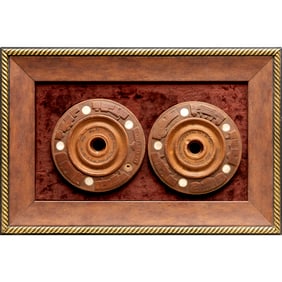 Pair carved & inlaid "Atzei Chaim" Torah rollers