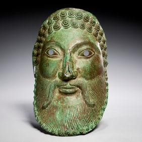 Ancient Greek style copper alloy mask