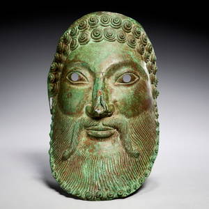 Ancient Greek style copper alloy mask