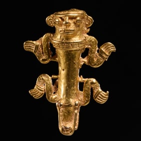 Pre-Columbian style 14k gold pendant