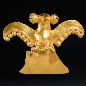 Pre-Columbian style 22k gold eagle pendant