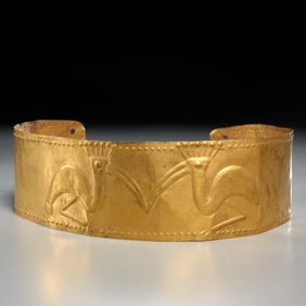 Pre-Columbian style 18k gold belt ornament
