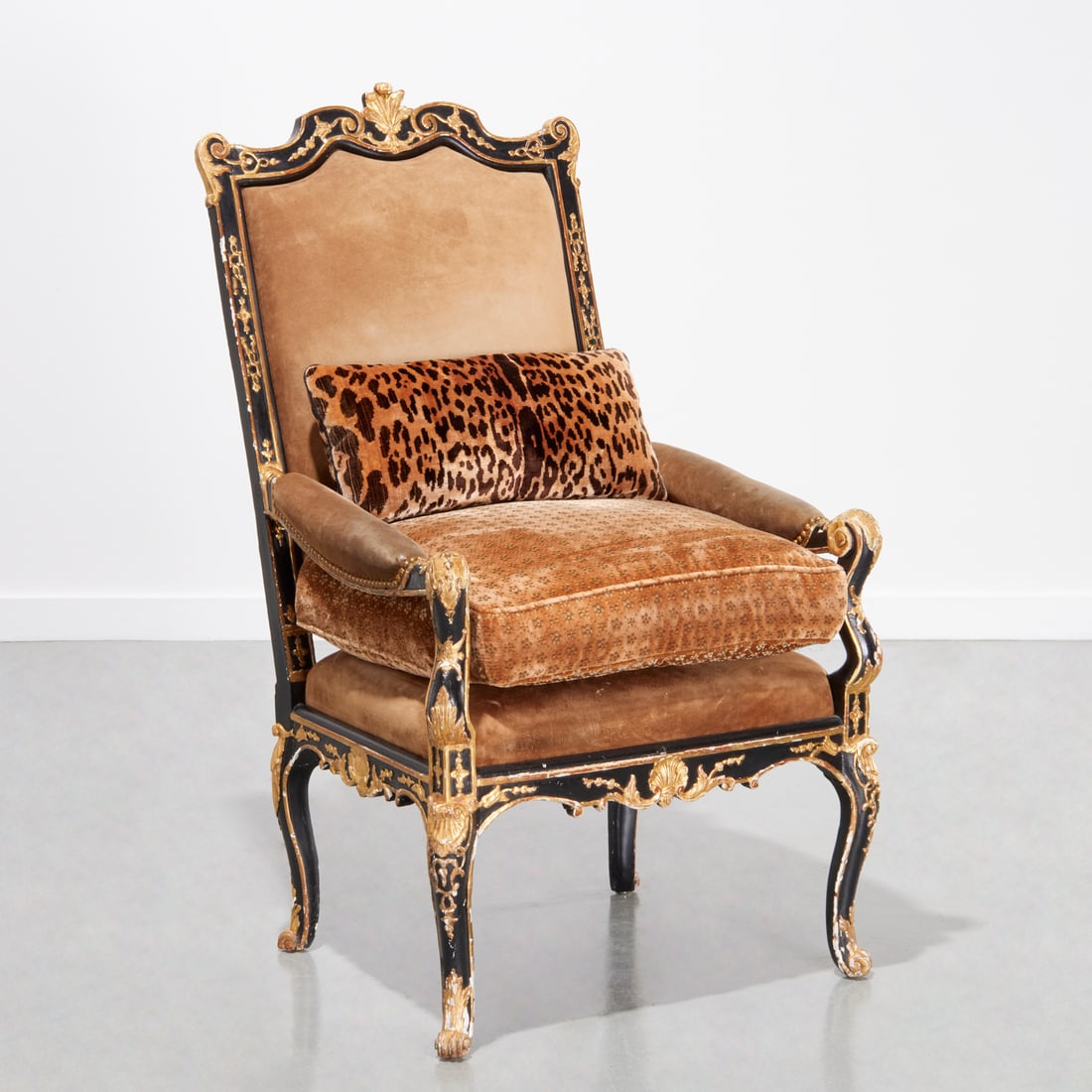 Louis XV painted giltwood fauteuil a la reine (1 of 7)