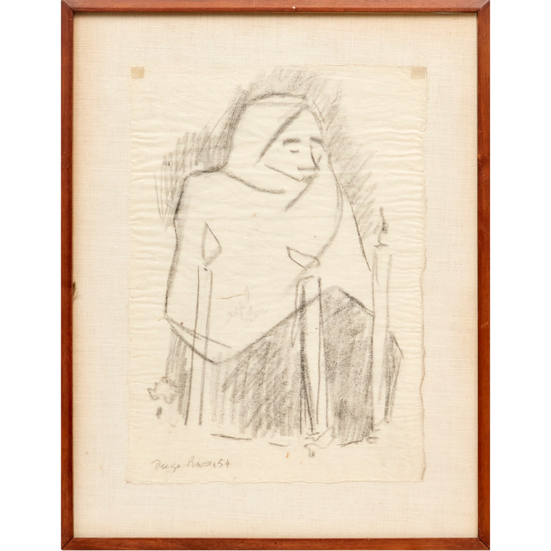 Diego Rivera, charcoal on paper, 1954 (1 of 5)