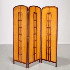 Kolomon Moser, bentwood and birch paneled screen