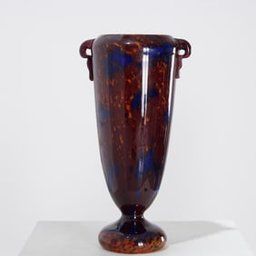 Charles Schneider mottled art glass vase
