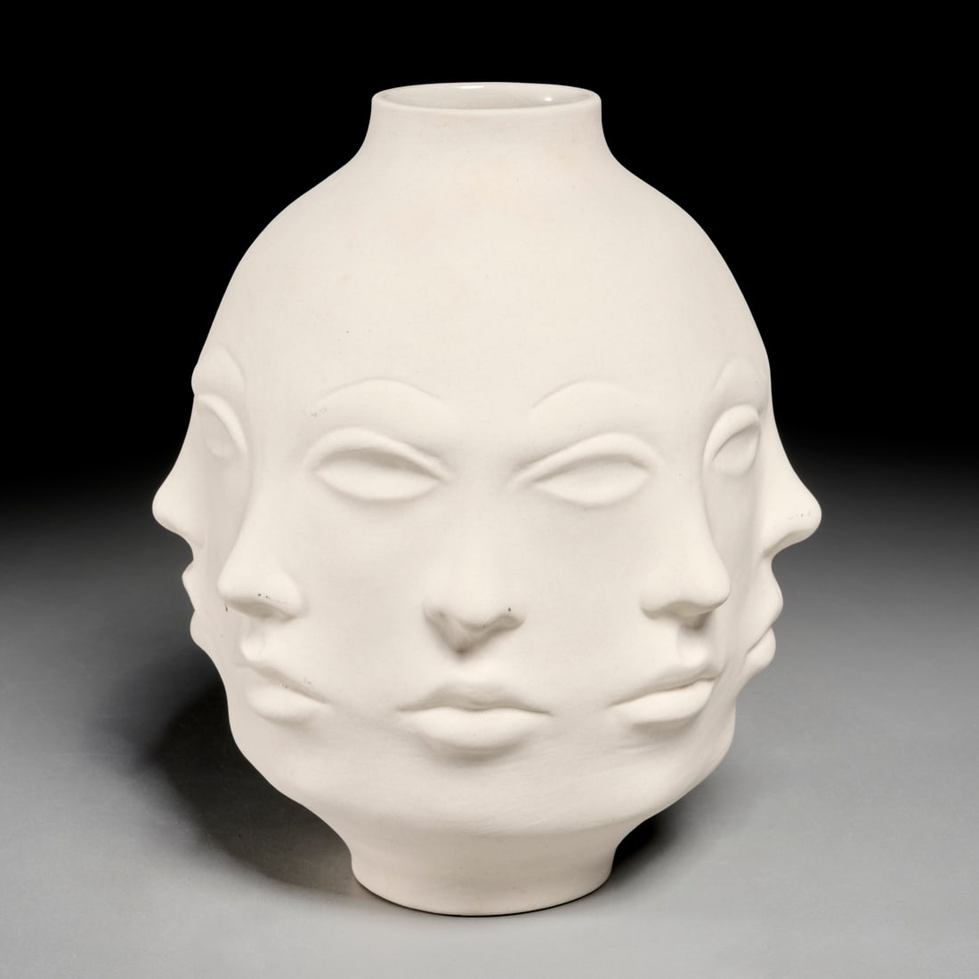 Jonathan Adler, porcelain "Dora Maar" vase: Jonathan Adler, porcelain "Dora Maar" vase, Late 20th c., unglazed porcelain, marked underside, 8.5"h x 7"dia