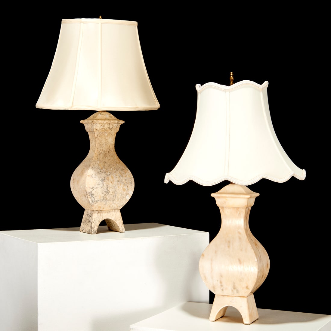 Pair Italian Mid-Century alabaster table lamps (1 of 9)