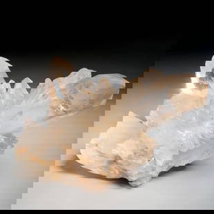 Large quartz cluster specimen: Large quartz cluster specimen, Natural prismatic form, 8"h x 11"w x 8.5"d Provenance: A Private Collection: 315 Riverside Drive, NYC