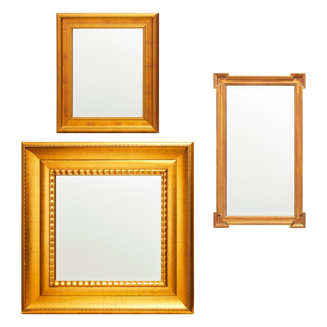 (3) Modern gilt and gold painted mirrors (1 of 9)