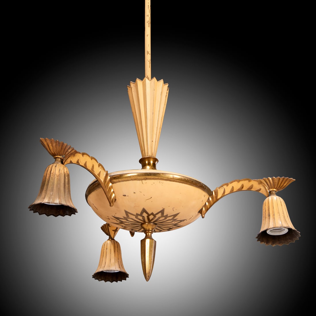 Art Deco patinated metal chandelier (1 of 9)