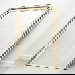 Louis Philippe style painted wall mirror: Louis Philippe style painted wall mirror, 20th c., cream painted and silvered wood frame, unmarked, 49"h x 40"w Provenance: A Private Collection: 575 Park Avenue & Rye, NY