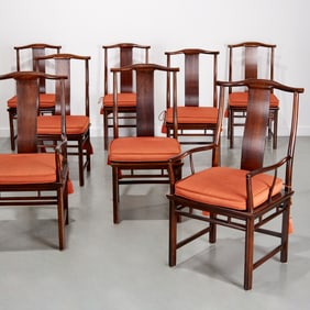 Michael Taylor for Baker, set (8) dining chairs